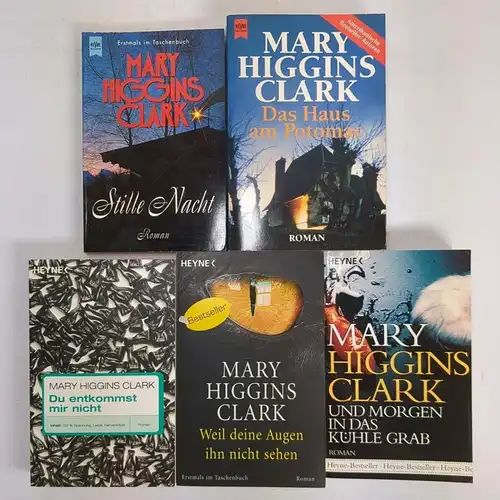 5 Bücher Mary Higgins Clark, Heyne, Taschenbücher, Krimis, Stille Nacht ...