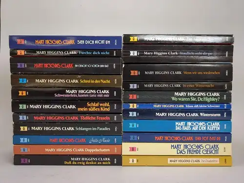 22 Bücher Mary Higgins Clark, Heyne, Taschenbücher, Krimis, Sammlung, Konvolut