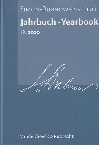 Buch: Jahrbuch des Simon-Dubnow-Instituts, IX, Diner, Dan, 2010, sehr gut