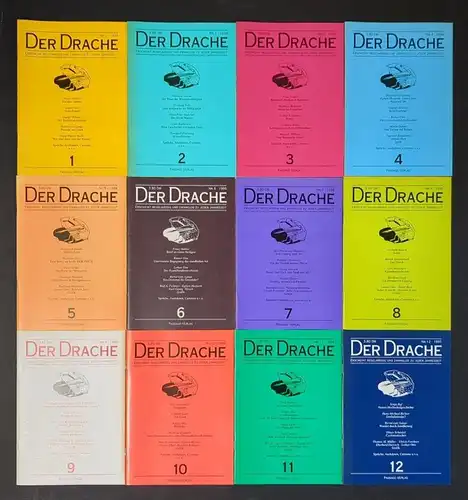 12 Hefte Der Drache Nr. 1/1993-12/1997, Passage-Verlag, Konvolut, Sammlung