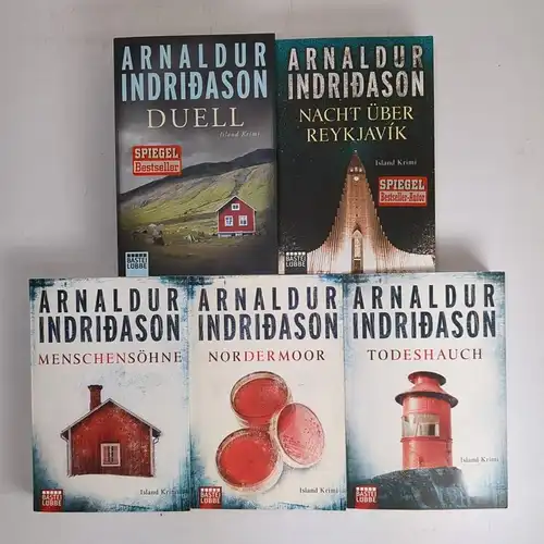 5 Bücher Arnaldur Indridason, Bastei Lübbe, Island-Krimis, Duell, Reykjavik ...