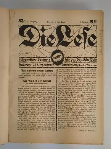 Die Lese 1911, Nr. 1-52, Literarische Zeitung (vollständig), Etzel / Muschner