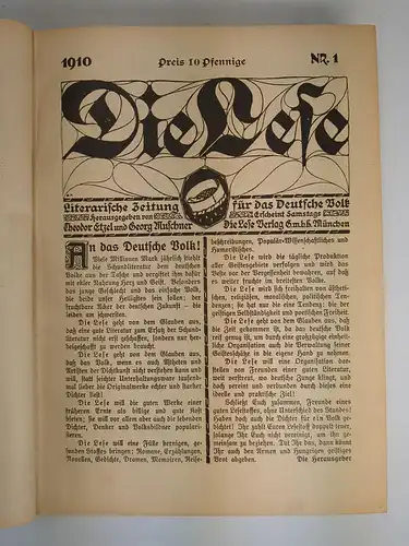 Die Lese 1910, Nr. 1-40, Literarische Zeitung (vollständig), Etzel / Muschner