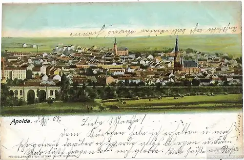 AK Apolda. ca. 1904, Postkarte. Ca. 1904, Verlag Ottmar Zieher, gebraucht, gut