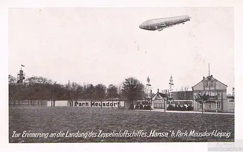 AK Zur Erinnerung an die Landung des Zeppelinluftschiffes Hansa b... Postkarte