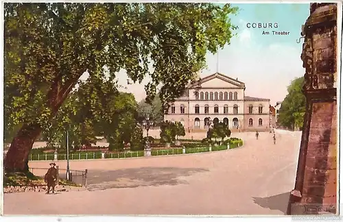 AK Coburg. Am Theater. ca. 1911, Postkarte. Serien Nr, ca. 1911, gebraucht, gut