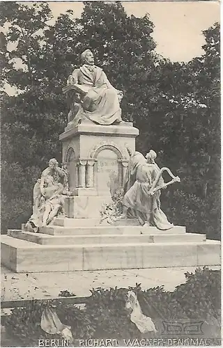 AK Berlin. Richard Wagner Denkmal. ca. 1906, Postkarte. Ca. 1906, gebraucht, gut