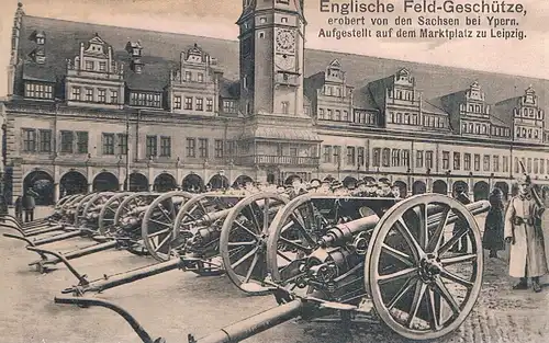 AK Leipzig. Englische Feld-Geschütze. ca. 1915, Postkarte. No. 36, 1915