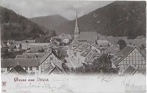 AK Gruss aus Ilfeld . ca. 1901, Postkarte. Serien Nr, ca. 1901, gebraucht, gut