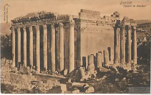 AK Baalbek. Temple de Bacchus. ca. 1907, Postkarte. Serien Nr, ca. 1907