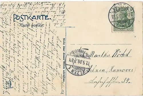 AK Eisenach. Blick auf die Wartburg. ca. 1906, Postkarte. Ca. 1906