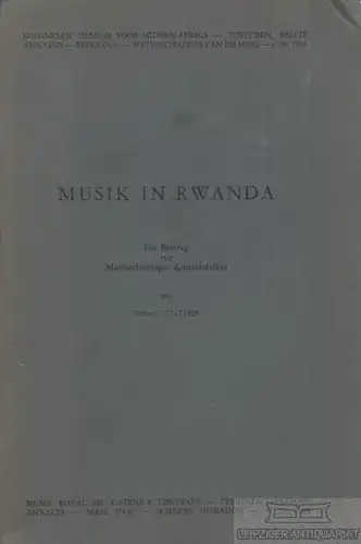 Buch: Musik in Rwanda, Günther, Robert. 1964, Musee Royal de l'Afrique Centrale