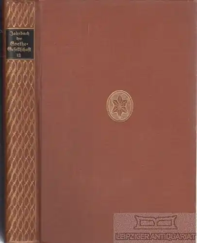 Buch: Jahrbuch der Goethe-Gesellschaft - Zwölfter Band, Hecker, Max. 1926