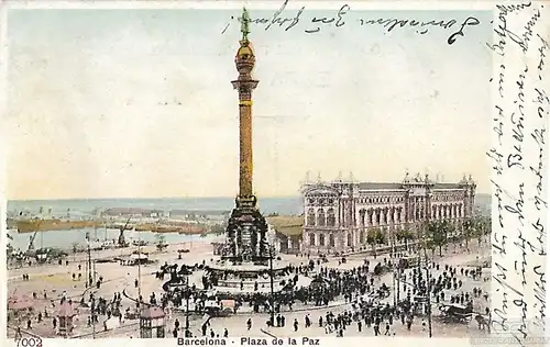 AK Barcelona. Plaza de la Paz. ca. 1911, Postkarte. Serien Nr, ca. 1911