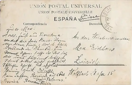 AK Barcelona. Plaza de la Paz. ca. 1911, Postkarte. Serien Nr, ca. 1911