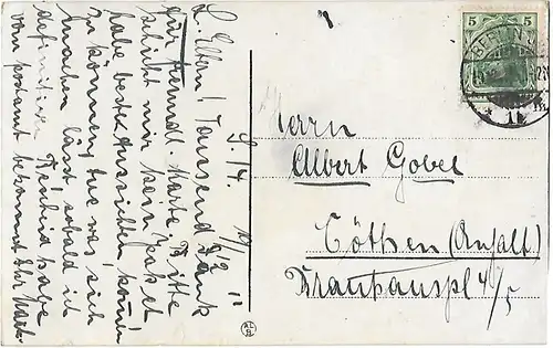 AK Berlin. Bismarckdenkmal und Siegessäule. ca. 1919, Postkarte. Ca. 1919