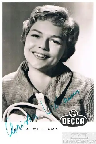 Christa Williams. Autogrammkarte. Signiert, Autogrammkarte, Decca