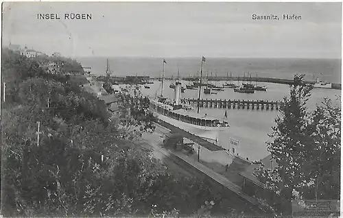 AK Insel Rügen. Sassnitz. Hafen. ca. 1909, Postkarte. Serien Nr, ca. 1909