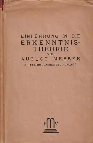 Buch: Einführung in die Erkenntnistheorie, Messer, August, 1927, Felix Meiner