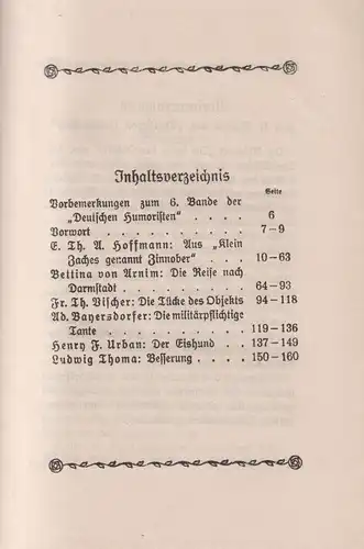 Buch: Deutsche Humoristen 6. Band, Humoristische Erzählungen, Hoffmann, Arnim