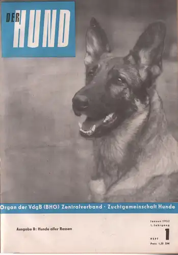 Der Hund. Jahrgang 1 - Heft 1-12, 1952, gebraucht, sehr gut