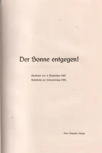 Buch: Der Sonne entgegen, Biagosch, Anna, ca. 1908, gebraucht, gut