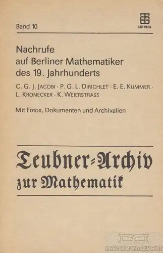 Buch: Nachrufe auf Berliner Mathematiker des 19. Jahrhunderts, Reichardt, H