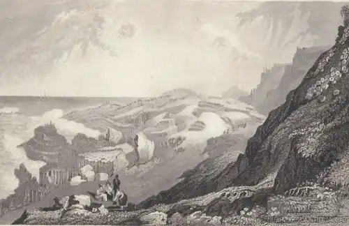 Giants Causeway in Irland. aus Meyers Universum, Stahlstich. Kunstgrafik, 1850