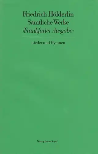 Buch: Sämtliche Werke Frankfurter Ausgabe 2, Friedrich, Hölderlin. 1978