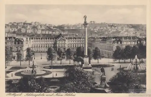 AK Stuttgart, Schlossplatz und Neues Schloss. ca. 1912, Postkarte. Ca. 1912