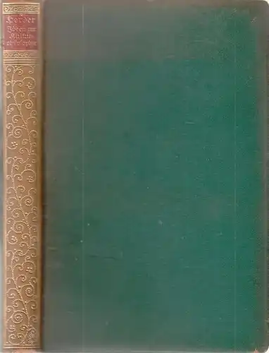 Buch: Ideen zur Kulturphilosophie, Herder, J. G. 1911, Insel-Verlag