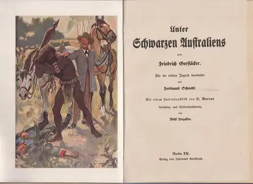 Buch: Unter Schwarzen Australiens, Friedrich Gerstäcker, Johannes Knoblauch Vlg.