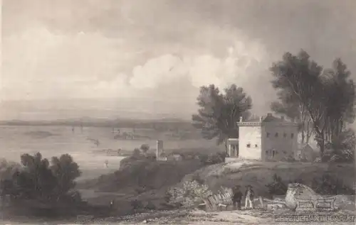 Verona. aus Meyers Universum, Stahlstich. Kunstgrafik, 1850, gebraucht, gut