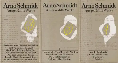Buch: Ausgewählte Werke, Schmidt, Arno. 3 Bände, 1990, Volk und Welt Verlag 700
