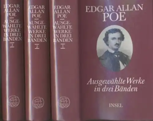 Buch: Ausgewählte Werke, Poe, Edgar Allan. 3 Bände, 1989, Insel Verlag