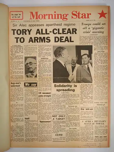 Morning Star July 21 - September 30 1970, London, Daily News, Newspaper, british