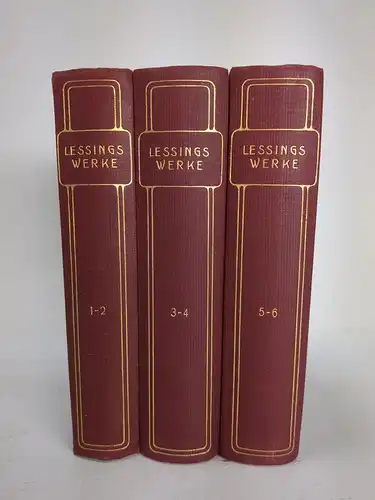 Buch: Werke, 6 Teile in 3 Bänden. Gotthold Ephraim Lessing, Bong & Co.