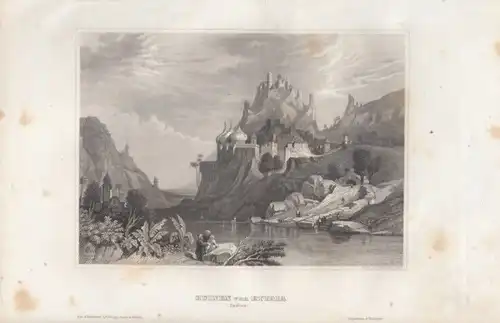 Ruinen von Ettaia (Indien). aus Meyers Universum, Stahlstich. Kunstgrafik, 1850