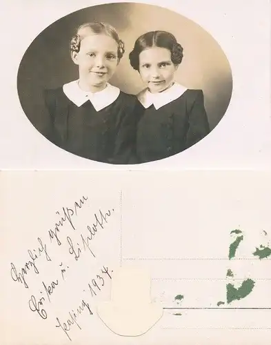 4 Fotos zweier Schwestern - Erika und Lieselotte, Fotografie. Fotobild
