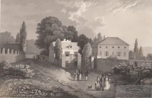 Die Eremitage v. J.J. Rousseau in Montmorency. aus Meyers Universum, Stahlstich