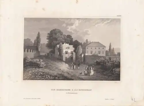 Die Eremitage v. J.J. Rousseau in Montmorency. aus Meyers Universum, Stahlstich