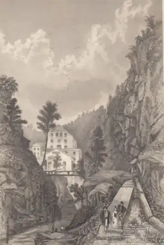 Bad Pfeffers (Schweiz). aus Meyers Universum, Stahlstich. Kunstgrafik, 1850