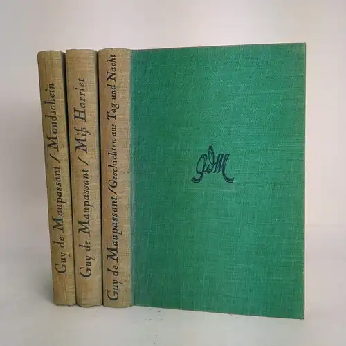 3 Bücher Romane und Novellen. Maupassant, Guy de, 1924, Kurt Wolff Verlag