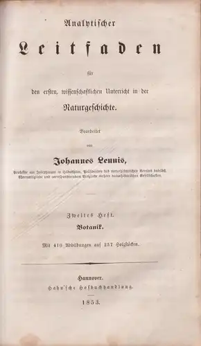 Buch: Analytischer Leitfaden, Erstes bis drittes Heft, Joh. Leunis, 1852, Hahn