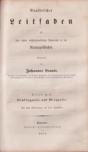 Buch: Analytischer Leitfaden, Erstes bis drittes Heft, Joh. Leunis, 1852, Hahn