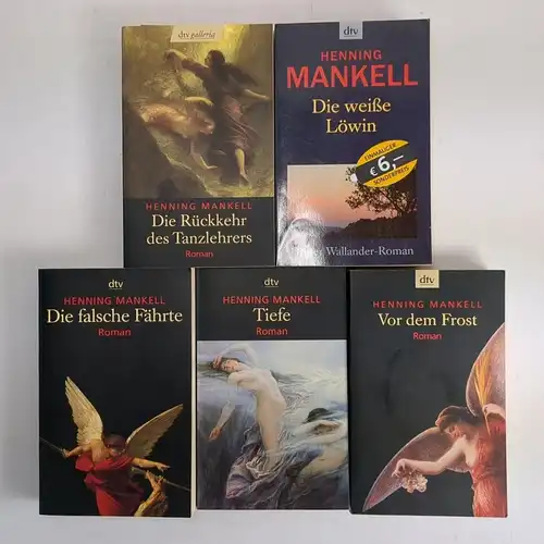 5 Bücher Henning Mankell, Tiefe, Die falsche Fährte, Vor dem Frost, Die weiße...