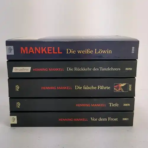 5 Bücher Henning Mankell, Tiefe, Die falsche Fährte, Vor dem Frost, Die weiße...