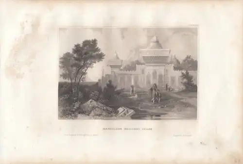 Mausoleum Mahomed Chans. aus Meyers Universum, Stahlstich. Kunstgrafik, 1850