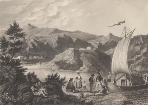 Bey Palanka in Syrmien. aus Meyers Universum, Stahlstich. Kunstgrafik, ca. 1850