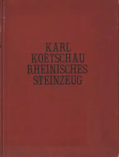 Buch: Rheinisches Steinzeug, Koetschau, Karl, 1924, Kurt Wolff Verlag